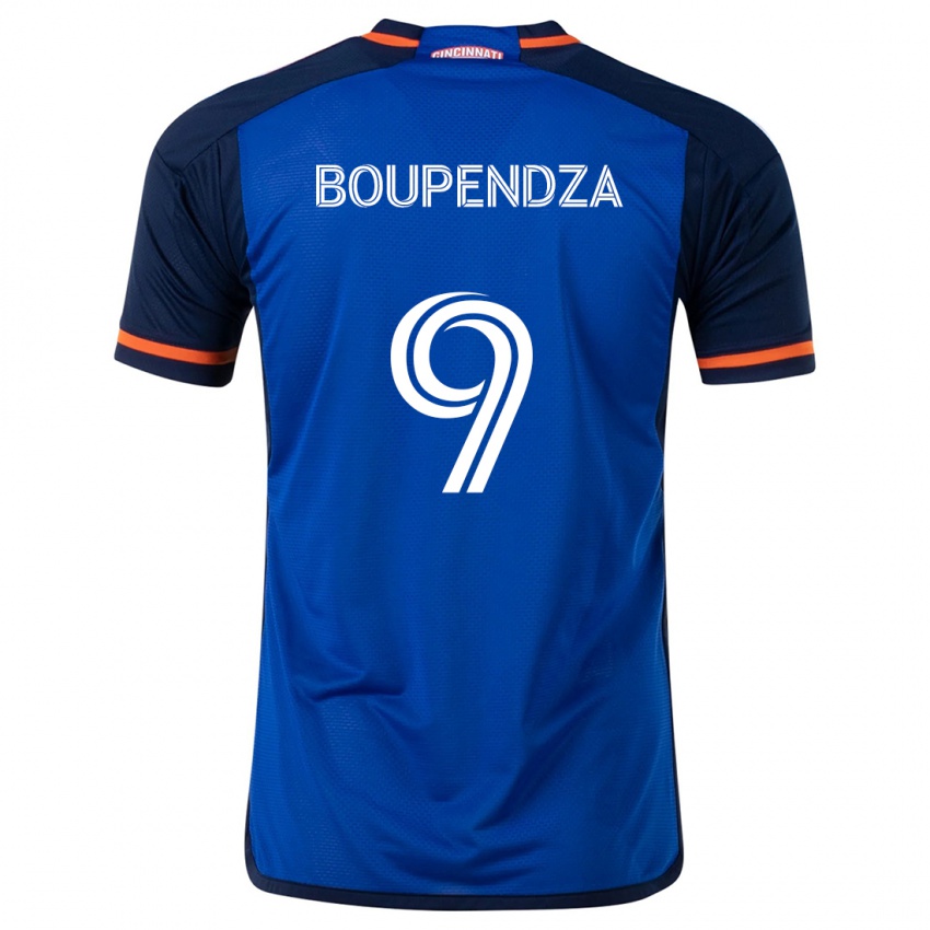 Niño Camiseta Aaron Boupendza #9 Azul Blanco 1ª Equipación 2024/25 La Camisa Chile