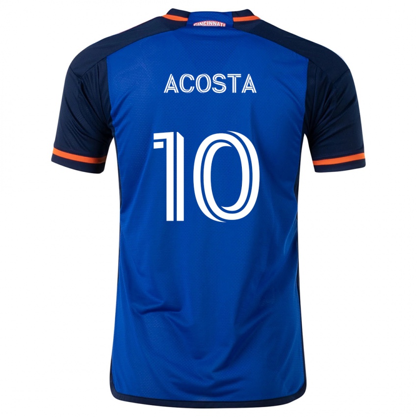 Niño Camiseta Luciano Acosta #10 Azul Blanco 1ª Equipación 2024/25 La Camisa Chile