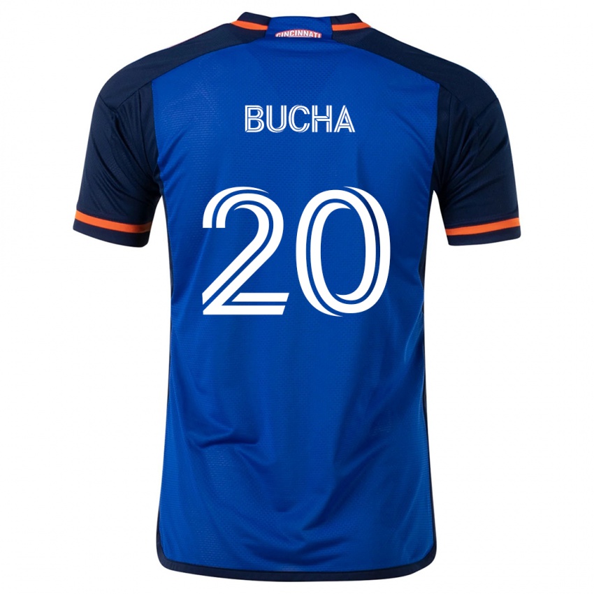 Niño Camiseta Pavel Bucha #20 Azul Blanco 1ª Equipación 2024/25 La Camisa Chile