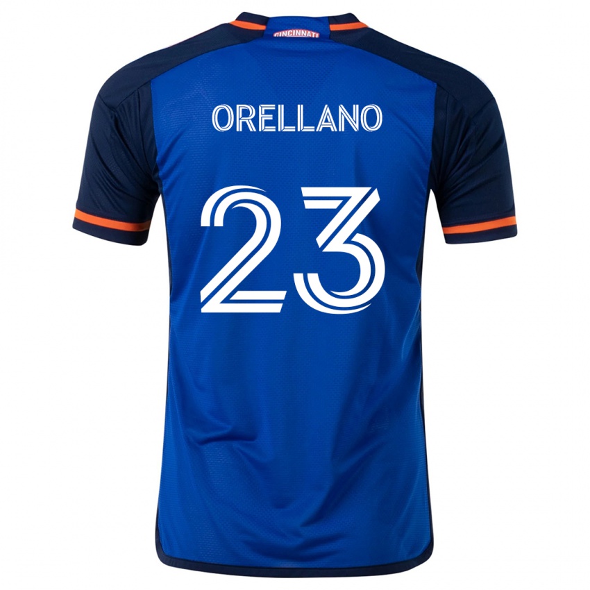 Niño Camiseta Luca Orellano #23 Azul Blanco 1ª Equipación 2024/25 La Camisa Chile