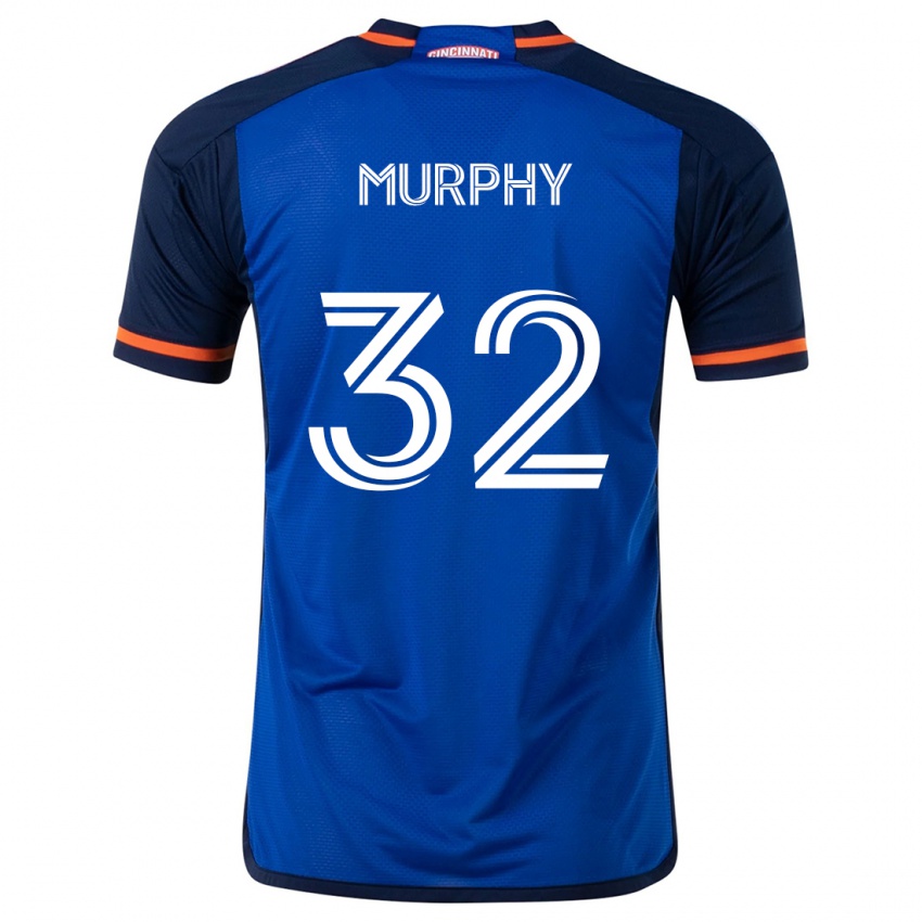 Niño Camiseta Ian Murphy #32 Azul Blanco 1ª Equipación 2024/25 La Camisa Chile