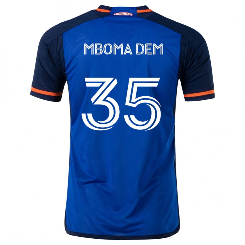 Niño Camiseta Kenji Mboma Dem #35 Azul Blanco 1ª Equipación 2024/25 La Camisa Chile