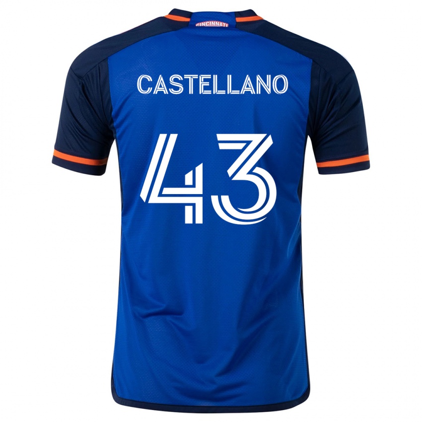 Niño Camiseta Jesús Castellano #43 Azul Blanco 1ª Equipación 2024/25 La Camisa Chile