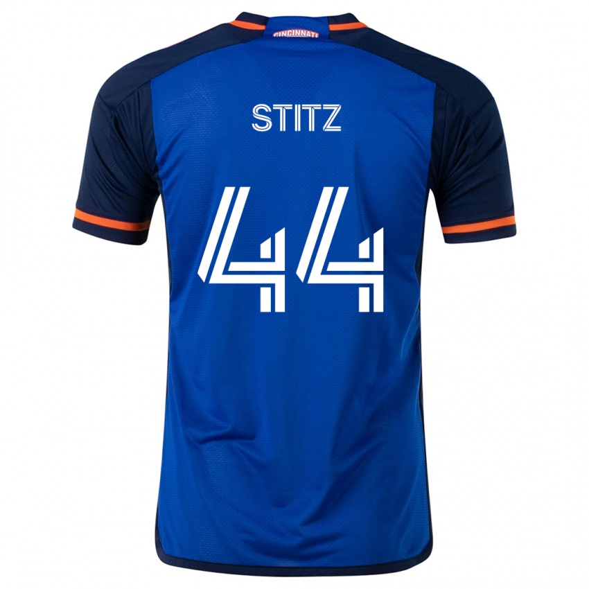 Niño Camiseta Ben Stitz #44 Azul Blanco 1ª Equipación 2024/25 La Camisa Chile