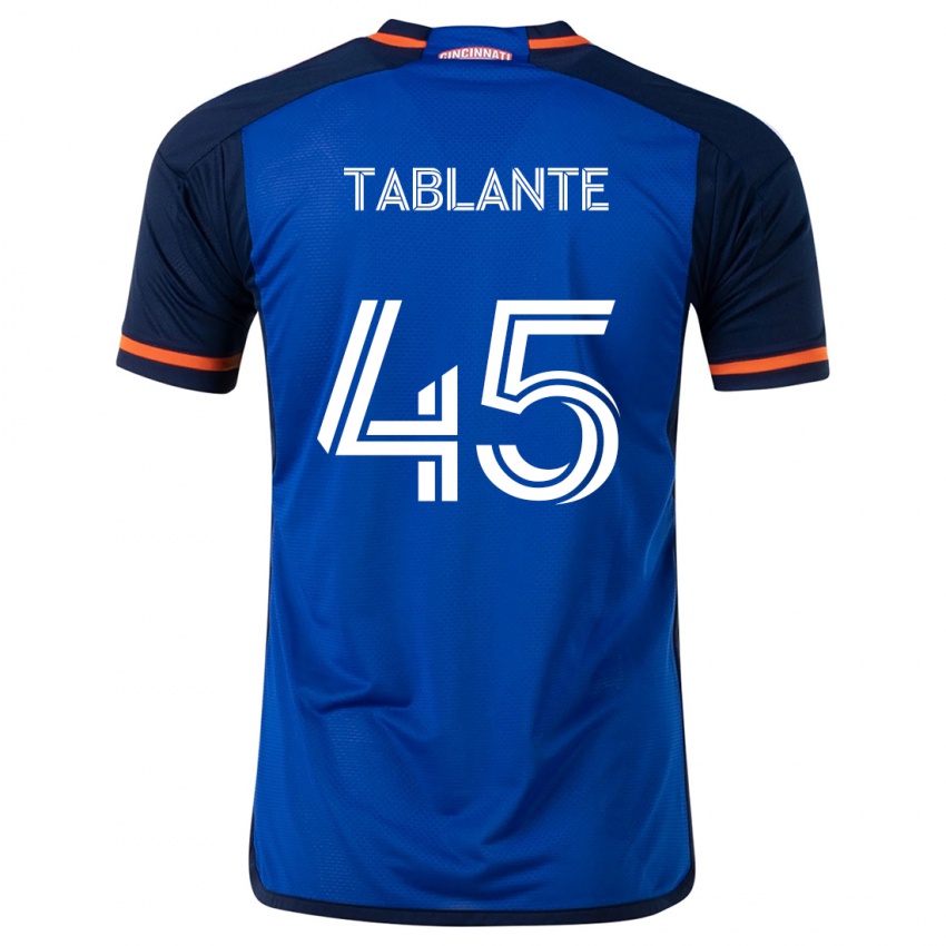 Niño Camiseta Moises Tablante #45 Azul Blanco 1ª Equipación 2024/25 La Camisa Chile