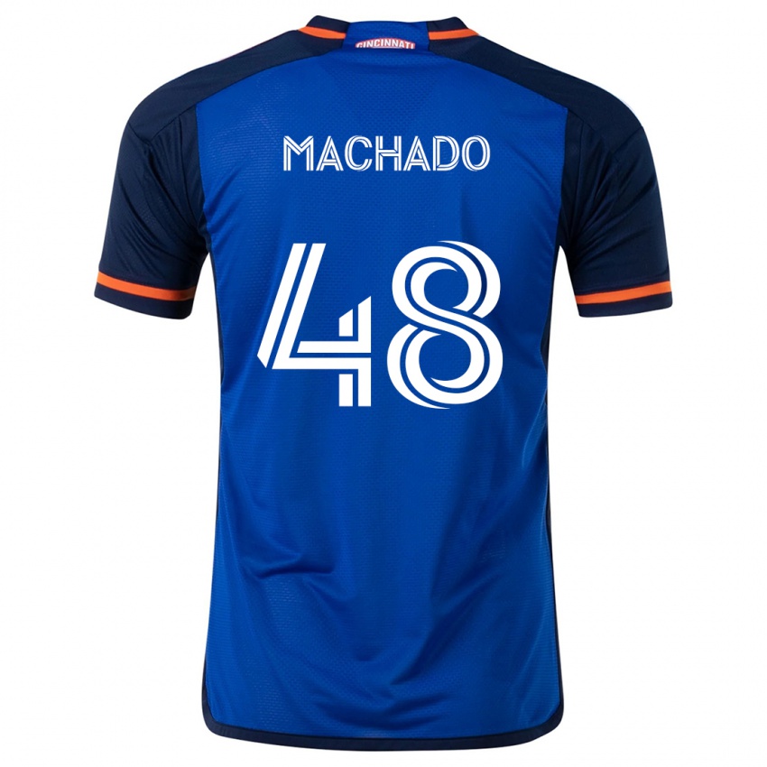 Niño Camiseta Juan Machado #48 Azul Blanco 1ª Equipación 2024/25 La Camisa Chile