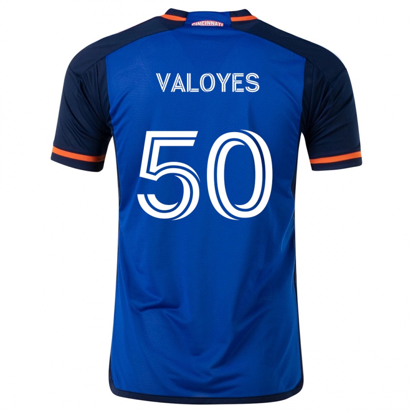 Niño Camiseta Yeiner Valoyes #50 Azul Blanco 1ª Equipación 2024/25 La Camisa Chile