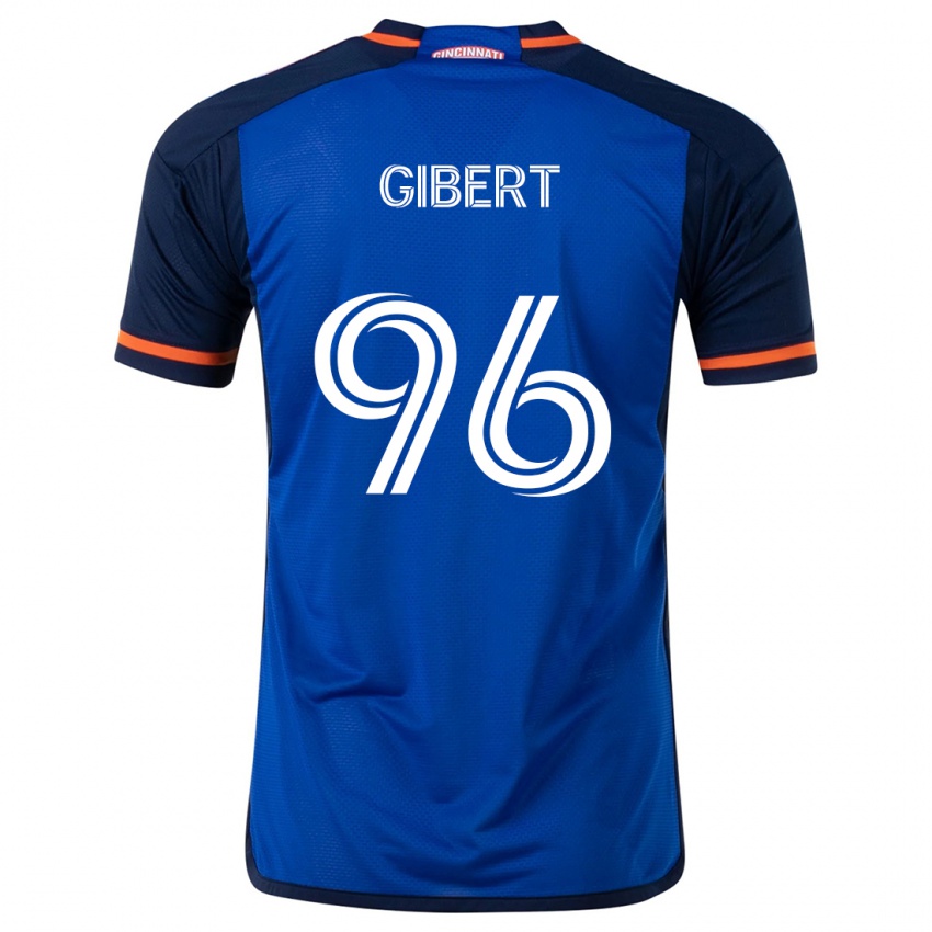 Niño Camiseta Gaël Gibert #96 Azul Blanco 1ª Equipación 2024/25 La Camisa Chile