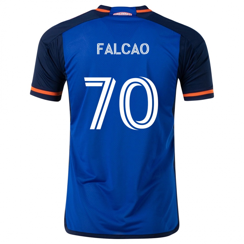 Niño Camiseta Kiano Falcao #70 Azul Blanco 1ª Equipación 2024/25 La Camisa Chile