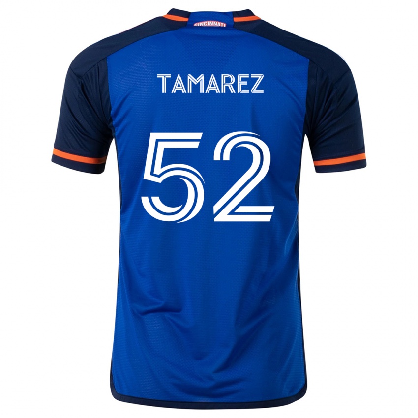 Niño Camiseta Lucas Tamarez #52 Azul Blanco 1ª Equipación 2024/25 La Camisa Chile