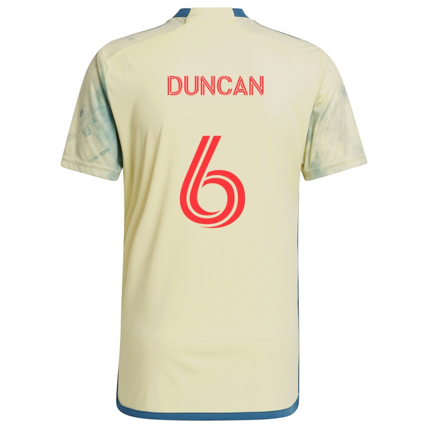 Niño Camiseta Kyle Duncan #6 Amarillo Rojo Azul 1ª Equipación 2024/25 La Camisa Chile