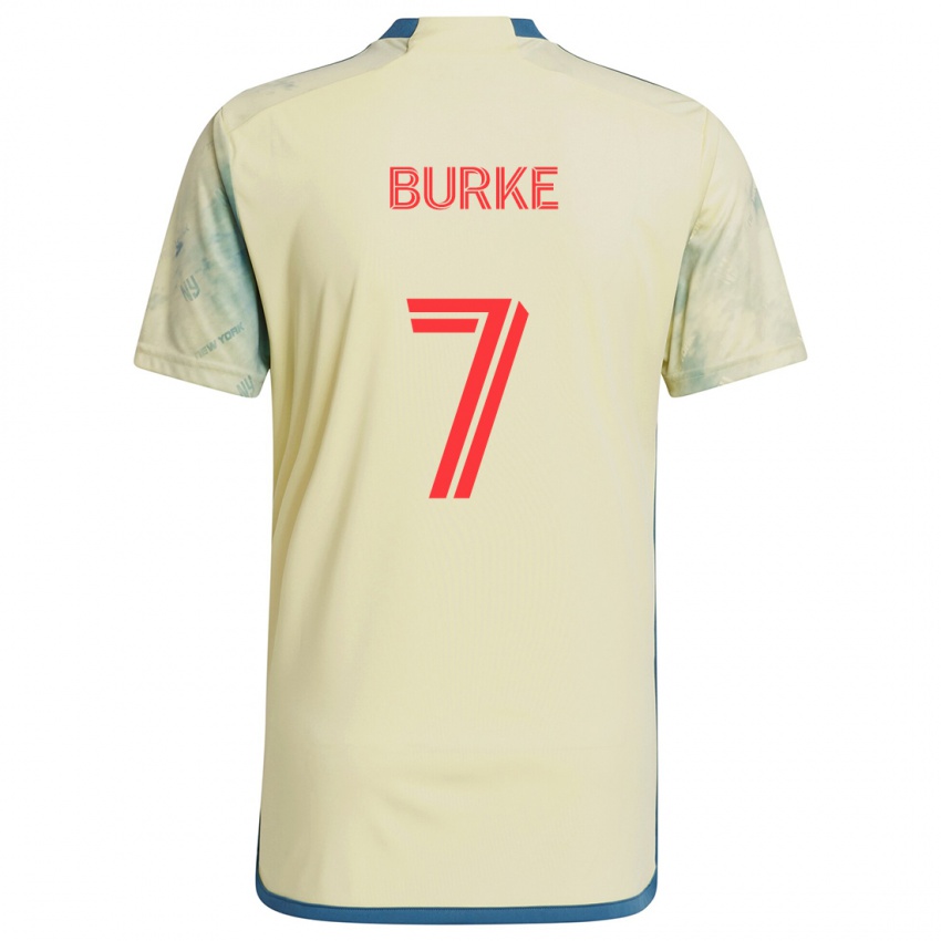 Niño Camiseta Cory Burke #7 Amarillo Rojo Azul 1ª Equipación 2024/25 La Camisa Chile