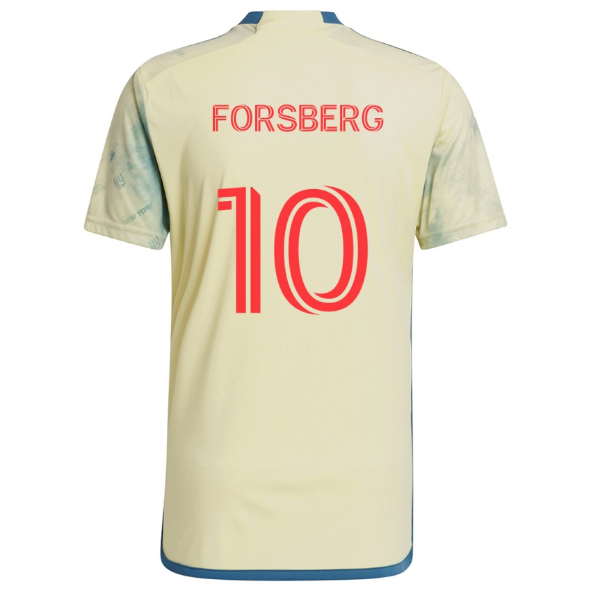 Niño Camiseta Emil Forsberg #10 Amarillo Rojo Azul 1ª Equipación 2024/25 La Camisa Chile