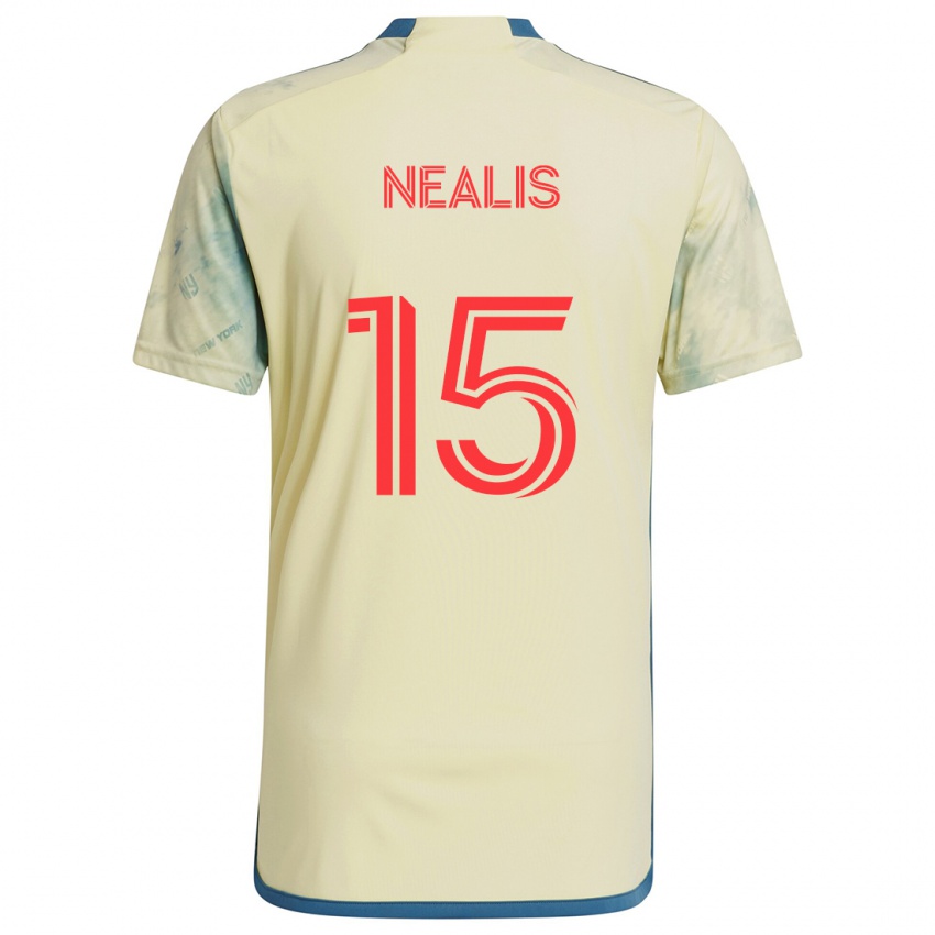 Niño Camiseta Sean Nealis #15 Amarillo Rojo Azul 1ª Equipación 2024/25 La Camisa Chile