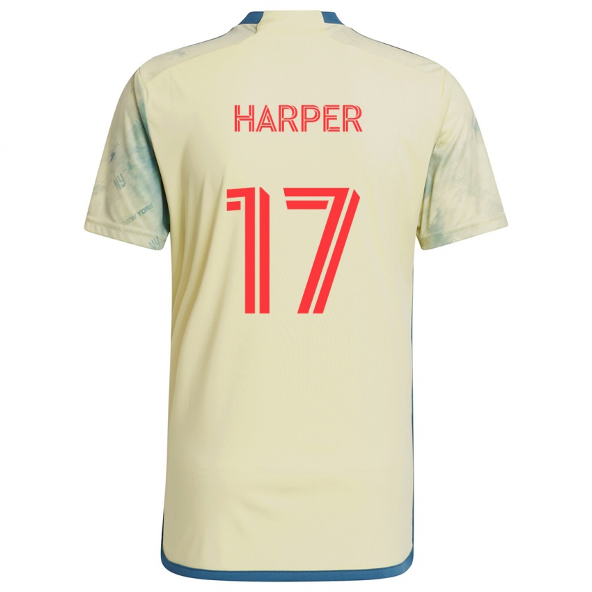 Niño Camiseta Cameron Harper #17 Amarillo Rojo Azul 1ª Equipación 2024/25 La Camisa Chile