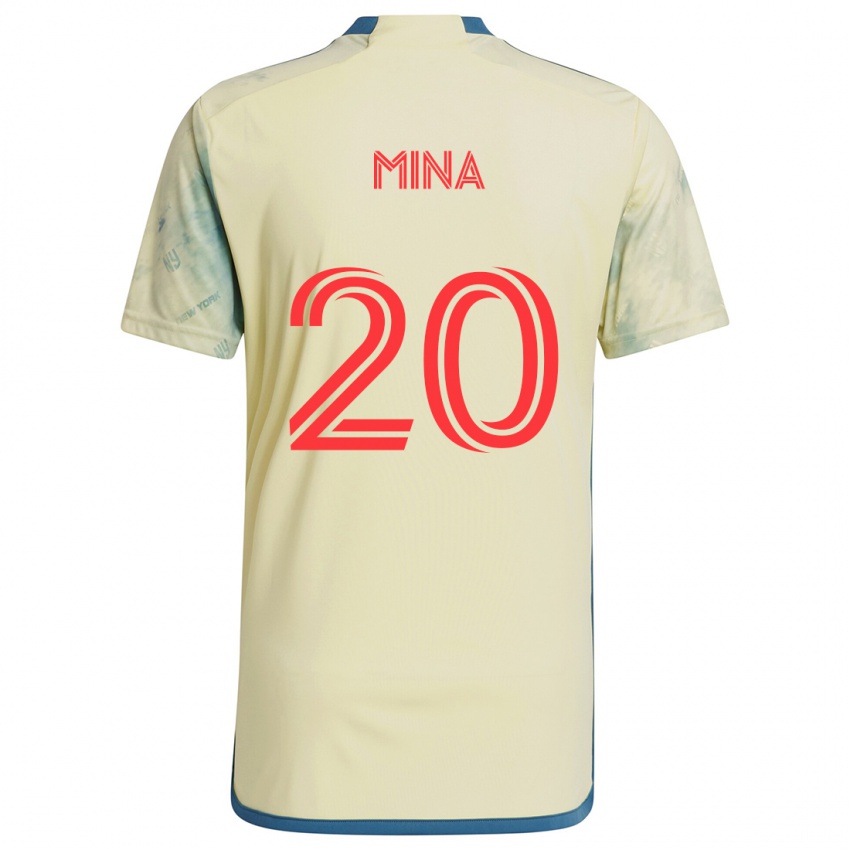 Niño Camiseta Juan Mina #20 Amarillo Rojo Azul 1ª Equipación 2024/25 La Camisa Chile