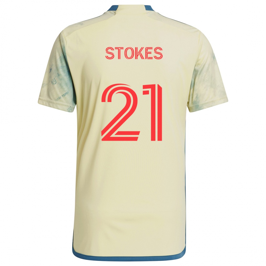 Niño Camiseta Aidan Stokes #21 Amarillo Rojo Azul 1ª Equipación 2024/25 La Camisa Chile