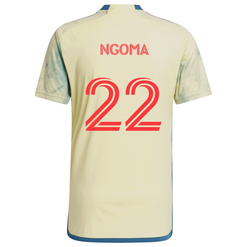 Niño Camiseta Serge Ngoma #22 Amarillo Rojo Azul 1ª Equipación 2024/25 La Camisa Chile