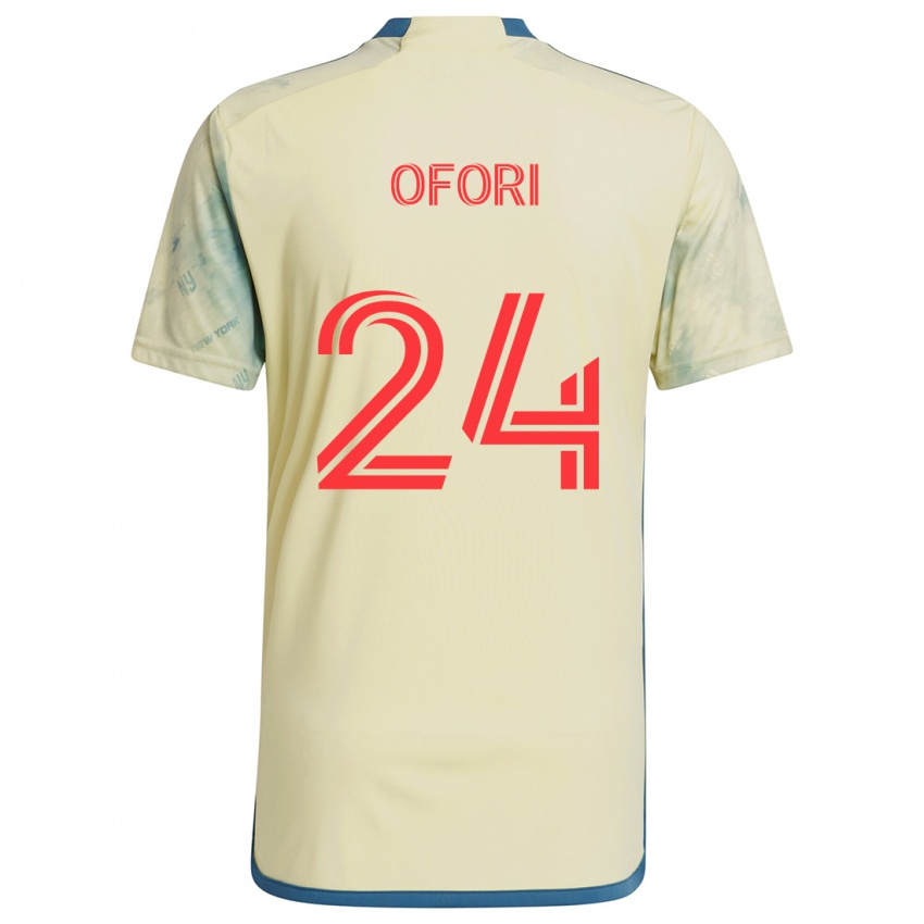 Niño Camiseta Curtis Ofori #24 Amarillo Rojo Azul 1ª Equipación 2024/25 La Camisa Chile