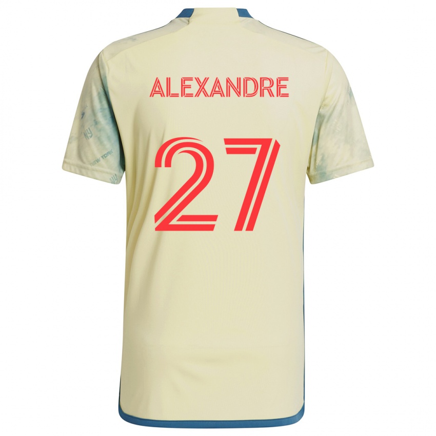 Niño Camiseta Davi Alexandre #27 Amarillo Rojo Azul 1ª Equipación 2024/25 La Camisa Chile