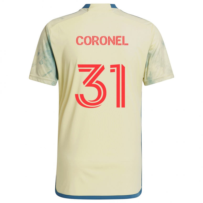 Niño Camiseta Carlos Coronel #31 Amarillo Rojo Azul 1ª Equipación 2024/25 La Camisa Chile