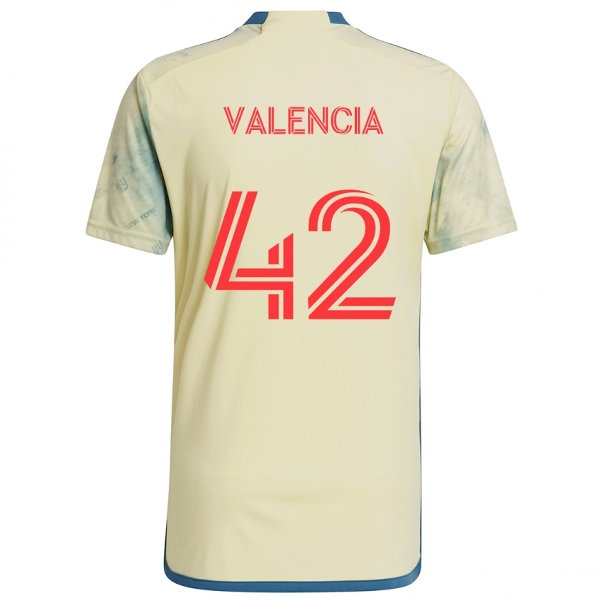 Niño Camiseta Omar Valencia #42 Amarillo Rojo Azul 1ª Equipación 2024/25 La Camisa Chile