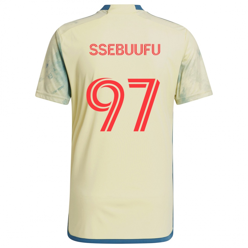 Niño Camiseta Frank Ssebuufu #97 Amarillo Rojo Azul 1ª Equipación 2024/25 La Camisa Chile