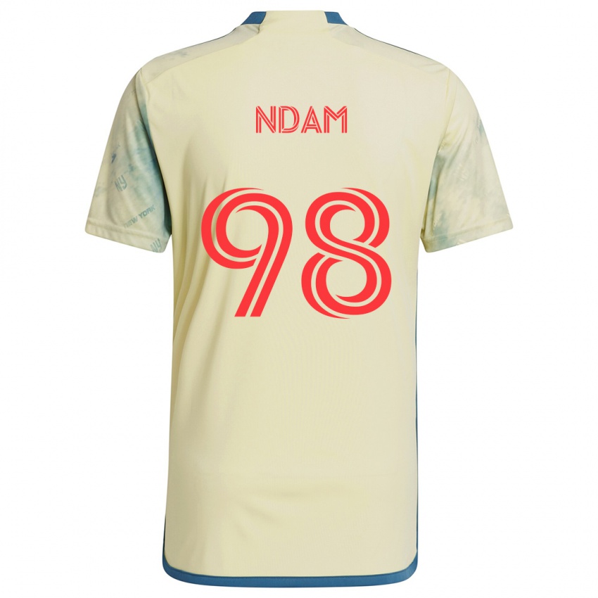 Niño Camiseta Hassan Ndam #98 Amarillo Rojo Azul 1ª Equipación 2024/25 La Camisa Chile