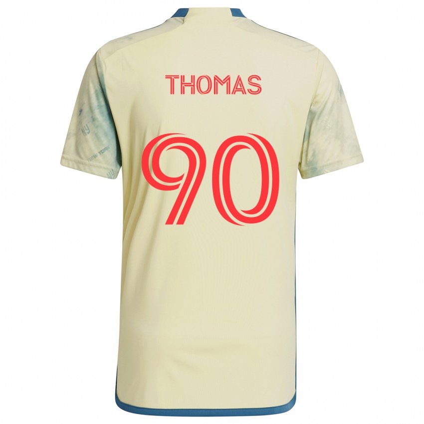 Niño Camiseta Oladayo Thomas #90 Amarillo Rojo Azul 1ª Equipación 2024/25 La Camisa Chile