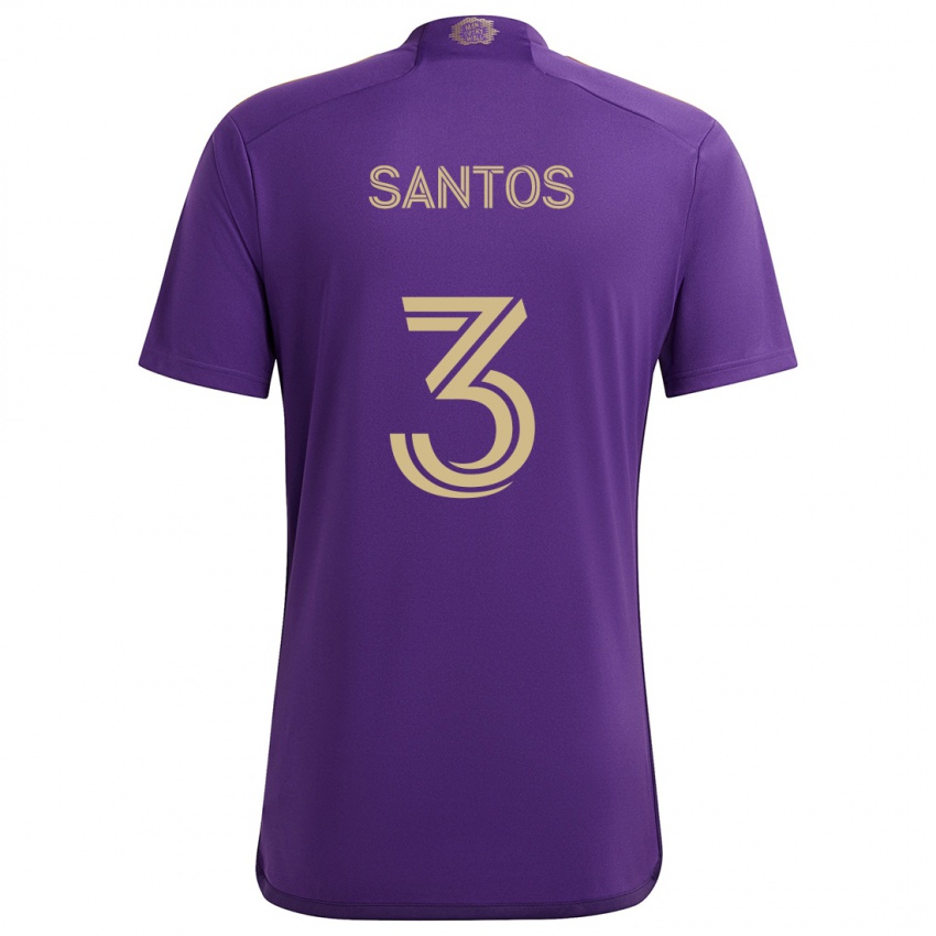 Niño Camiseta Rafael Santos #3 Púrpura Amarillo 1ª Equipación 2024/25 La Camisa Chile