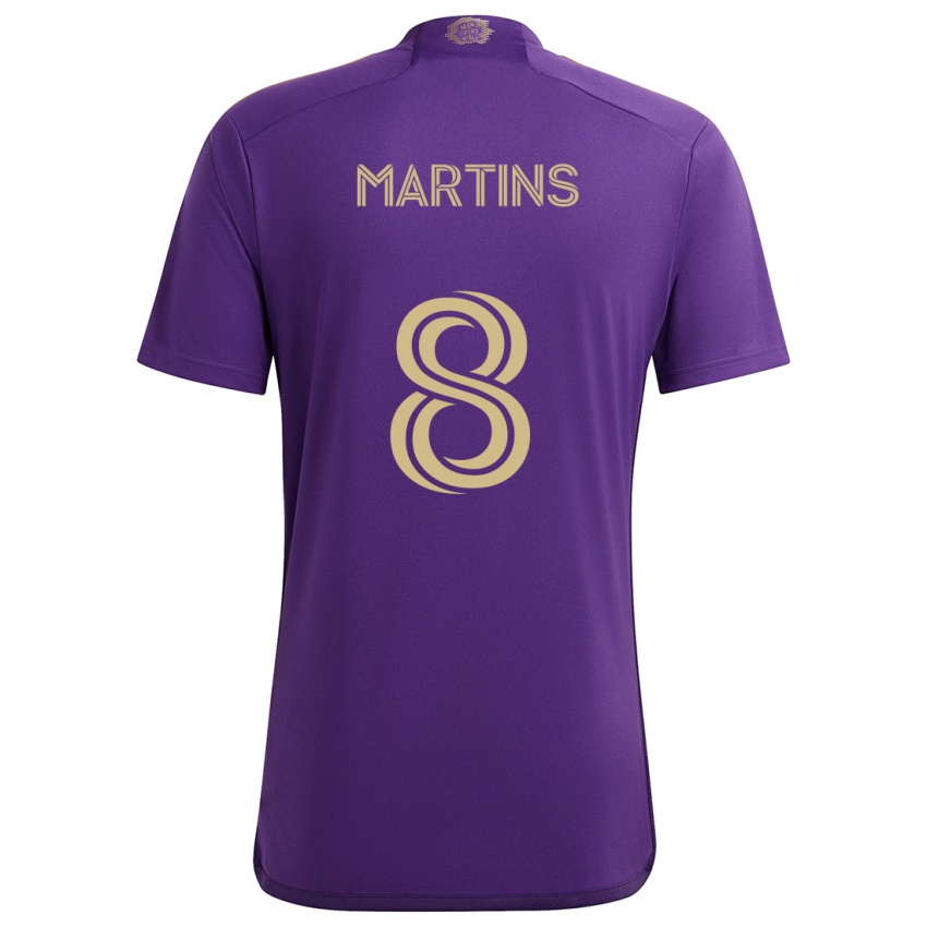 Niño Camiseta Felipe Martins #8 Púrpura Amarillo 1ª Equipación 2024/25 La Camisa Chile