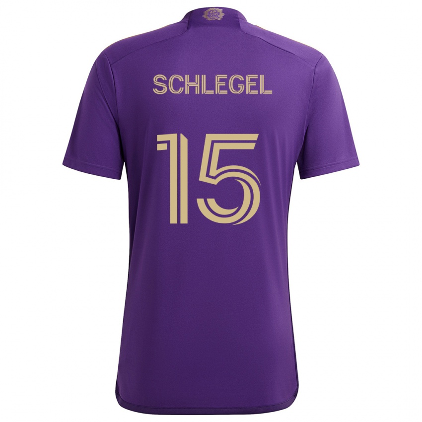 Niño Camiseta Rodrigo Schlegel #15 Púrpura Amarillo 1ª Equipación 2024/25 La Camisa Chile