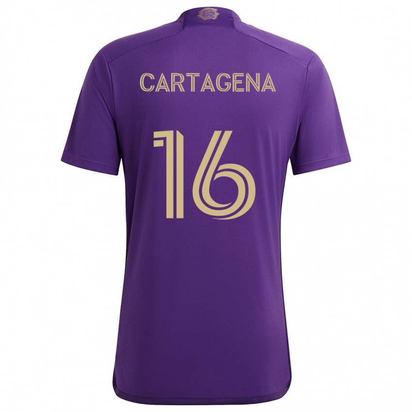 Niño Camiseta Wilder Cartagena #16 Púrpura Amarillo 1ª Equipación 2024/25 La Camisa Chile