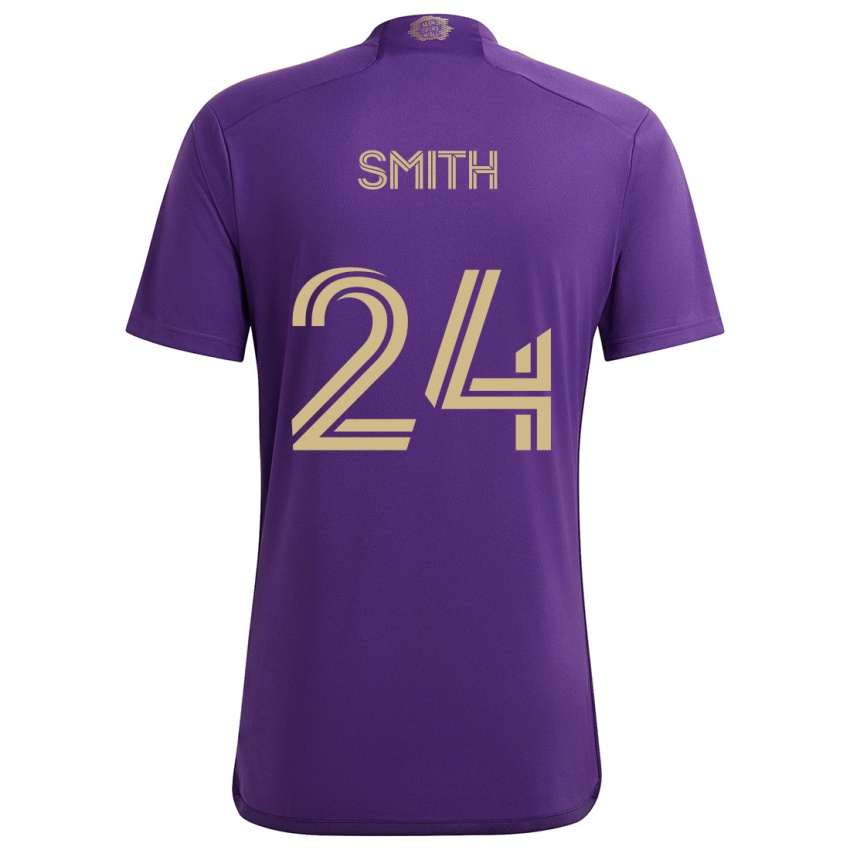 Niño Camiseta Kyle Smith #24 Púrpura Amarillo 1ª Equipación 2024/25 La Camisa Chile