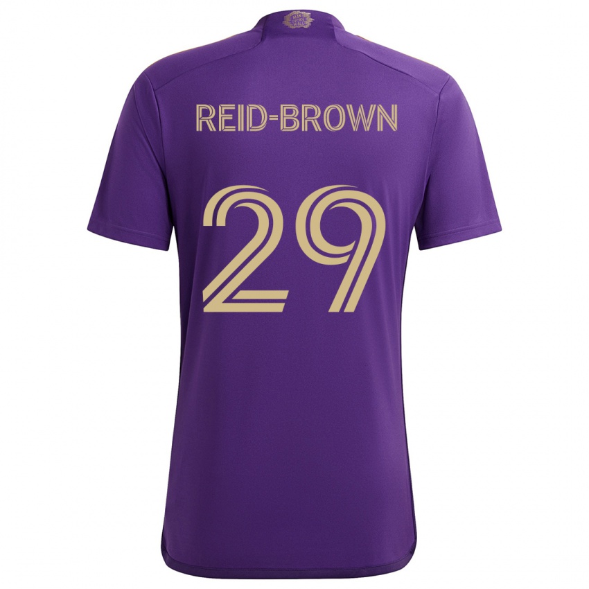 Niño Camiseta Tahir Reid-Brown #29 Púrpura Amarillo 1ª Equipación 2024/25 La Camisa Chile