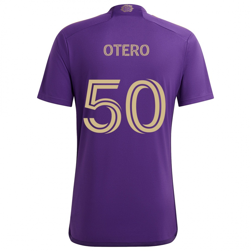 Niño Camiseta Javier Otero #50 Púrpura Amarillo 1ª Equipación 2024/25 La Camisa Chile