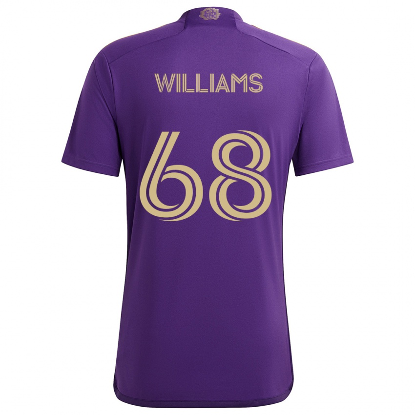 Niño Camiseta Thomas Williams #68 Púrpura Amarillo 1ª Equipación 2024/25 La Camisa Chile