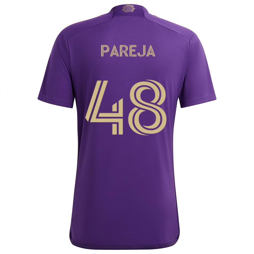 Niño Camiseta Diego Pareja #48 Púrpura Amarillo 1ª Equipación 2024/25 La Camisa Chile