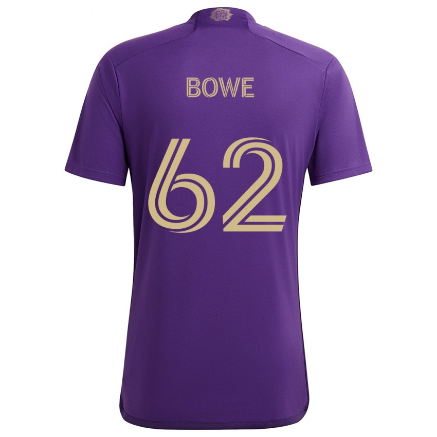 Niño Camiseta Thomas Bowe #62 Púrpura Amarillo 1ª Equipación 2024/25 La Camisa Chile