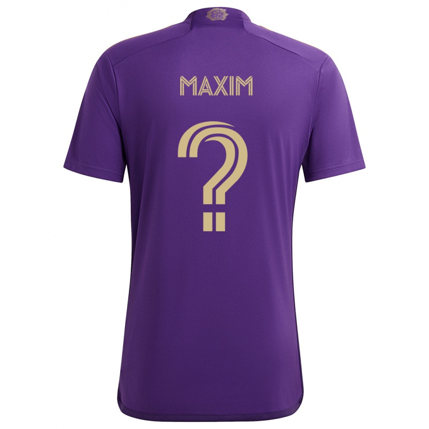 Niño Camiseta Luca Maxim #0 Púrpura Amarillo 1ª Equipación 2024/25 La Camisa Chile