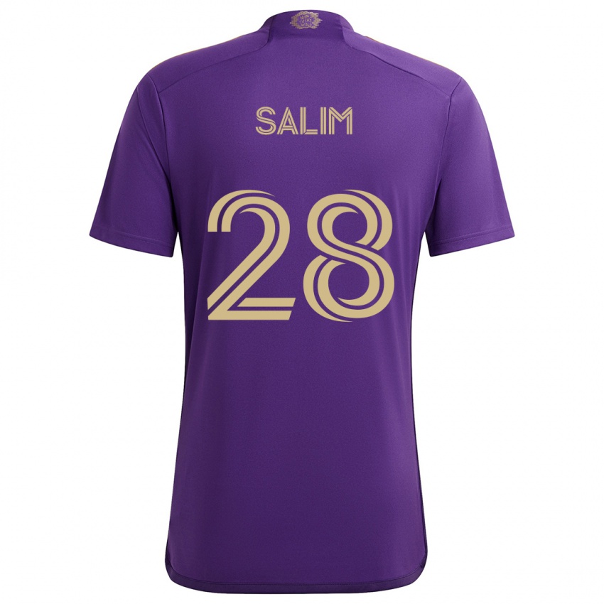 Niño Camiseta Abdi Salim #28 Púrpura Amarillo 1ª Equipación 2024/25 La Camisa Chile