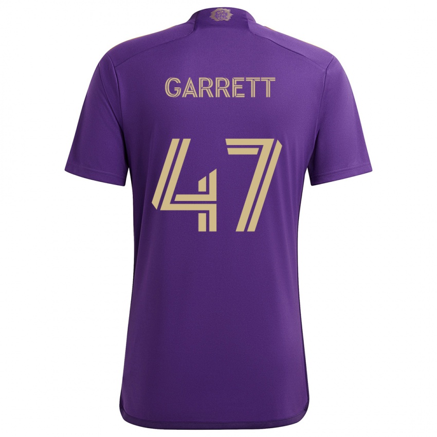 Niño Camiseta Ian Garrett #47 Púrpura Amarillo 1ª Equipación 2024/25 La Camisa Chile