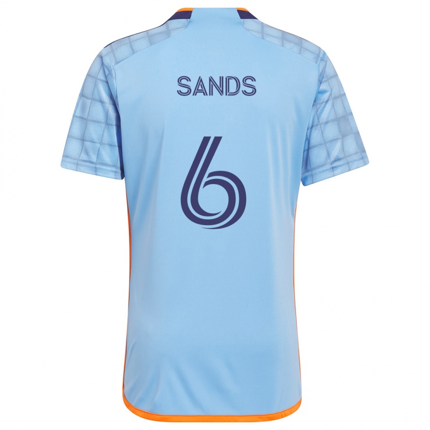 Niño Camiseta James Sands #6 Azul Naranja 1ª Equipación 2024/25 La Camisa Chile