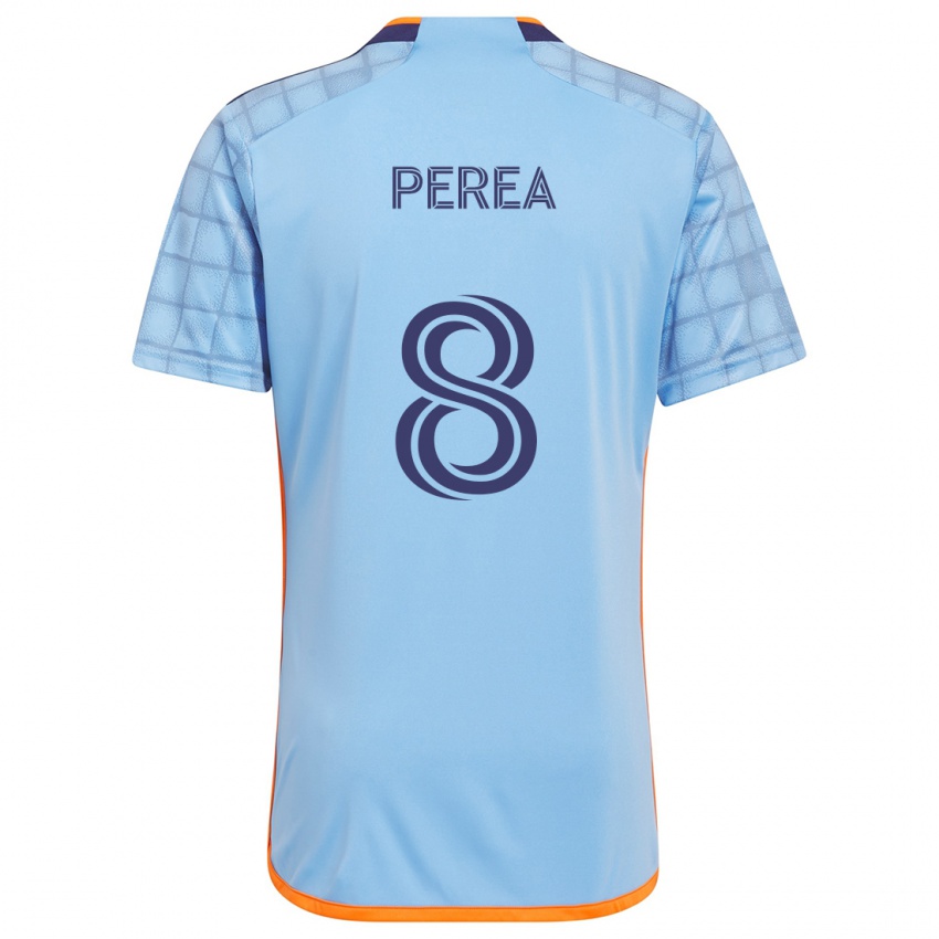 Niño Camiseta Andrés Perea #8 Azul Naranja 1ª Equipación 2024/25 La Camisa Chile