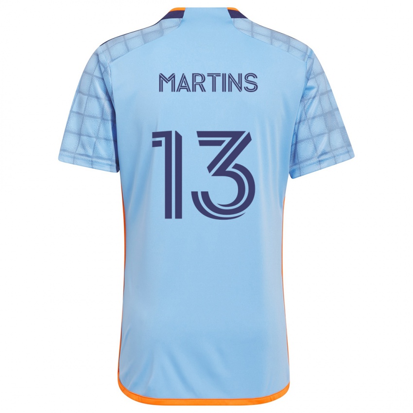 Niño Camiseta Thiago Martins #13 Azul Naranja 1ª Equipación 2024/25 La Camisa Chile