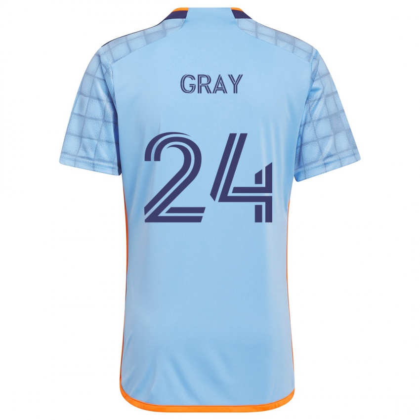 Niño Camiseta Tayvon Gray #24 Azul Naranja 1ª Equipación 2024/25 La Camisa Chile