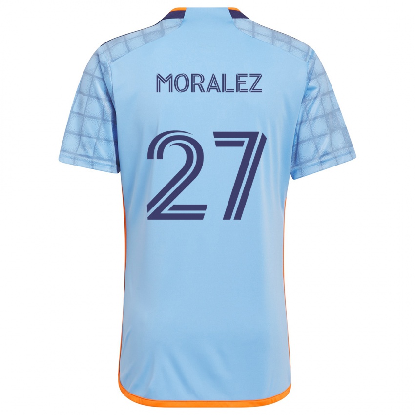 Niño Camiseta Maxi Moralez #27 Azul Naranja 1ª Equipación 2024/25 La Camisa Chile