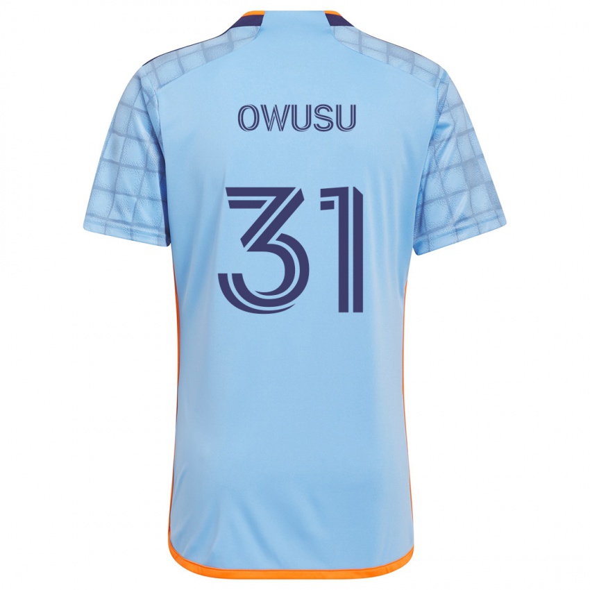 Niño Camiseta Samuel Owusu #31 Azul Naranja 1ª Equipación 2024/25 La Camisa Chile