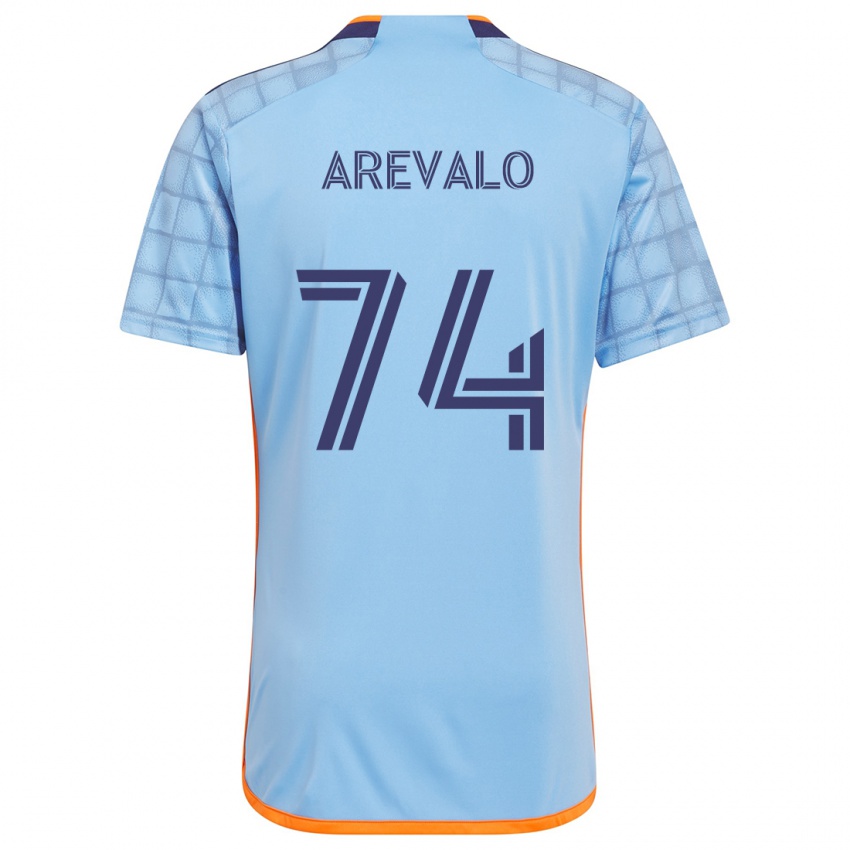 Niño Camiseta Ronny Arévalo #74 Azul Naranja 1ª Equipación 2024/25 La Camisa Chile