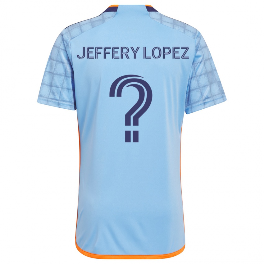 Niño Camiseta Jeffery López #0 Azul Naranja 1ª Equipación 2024/25 La Camisa Chile